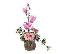 QTYQWC Fleurs artificielles avec vase, arrangements floraux réalistes, décoration de mariage, centres de table, centre de table, bureau, décoration de fête de mariage (couleur : B)