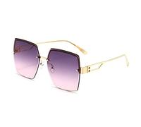 QTYQWC Gradient Vintage Femmes Sun Sun Verres sans surdimension Lunes Métal Metal Lunettes de Soleil