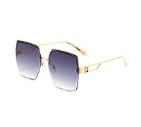 QTYQWC Gradient Vintage Femmes Sun Sun Verres sans surdimension Lunes Métal Metal Lunettes de Soleil