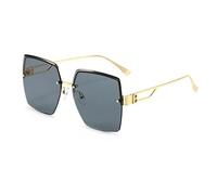 QTYQWC Gradient Vintage Femmes Sun Sun Verres sans surdimension Lunes Métal Metal Lunettes de Soleil