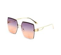 QTYQWC Gradient Vintage Femmes Sun Sun Verres sans surdimension Lunes Métal Metal Lunettes de Soleil