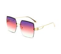 QTYQWC Gradient Vintage Femmes Sun Sun Verres sans surdimension Lunes Métal Metal Lunettes de Soleil