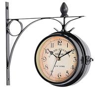 QTYQWC Horloge Murale de Jardin extérieur 8 Pouces Double Face Paddington Stations Murale Murale