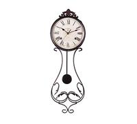 QTYQWC Horloges murales Vintage American Pendulum Non coché Batterie de décoration rétro de Salon coulange de Salon en Quartz ferré