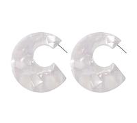 QTYQWC Jewelry Boucles d'oreilles pour Femmes, Boucles d'oreilles créoles en Acrylique en Forme de C pour Femmes, Bijoux de tempérament Tendance, Cadeaux pour Petite Amie, épouse, sœur, Fille,