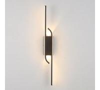QTYQWC Lampe Murale géométrique linéaire Ultra-Mince à Bande Noire en métal Noir murce Mural avec des lumières murales à LED à Abat-Jour en Silicone (Couleur: Lumière Neutre, Taille: 92 cm)