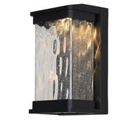 QTYQWC Lignes Murs EXTÉRIEURES LED, 18W 3000K / Blanc Chaud, Haute luminosité Black Exterior Lightture avec Ombre en Verre de graines, lanternes imperméables pour Patio, 1 Pack