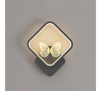 QTYQWC Lumière Murale LED LED ÉCLAINEMENT Lampe carrée intérieure, 15W Modern Home Decoration Light, Butterfly Mounted Lamps for Living Room Bedroom Bedside Halway, FO