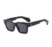QTYQWC Lunettes de Soleil carrées à la Mode pour Hommes et Femmes, Rivets rétro, Punk, Tendance, Nuances UV400