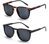 QTYQWC Lunettes de soleil polarisées pour homme et femme - Monture vintage - Protection UV - Lunettes de soleil de conduite, Lot de 2 C1, Taille unique