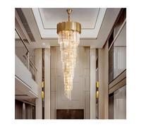 QTYQWC . Lustre en cristal de théâtre éclairage villa grande lampe suspendue LED de luxe en acier inoxydable multicouche longue vie lustres de salon, plafonnier suspendu