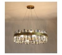 QTYQWC Lustre Suspendu Rond en Cristal doré, Lustre rectangulaire pour Salon 2021, Chambre à Coucher, Cuisine, îlot, éclairage intérieur, Lustre Moderne à LED (Taille : Dia50xH25cm) (Dia60xH25cm)