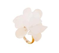 QTYQWC Mignon Camellia Flower State Anneau pour les femmes Girls Gold plaqué DESTY PETAL LEAGE FLORAL MARIAGE FLORA