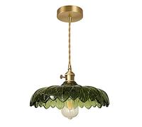 QTYQWC Mini Pendentif intérieur en Une lumière, Green/Glass Black Bedroom Chandelier Light Retro Industrial Kitchen Lights Filtures Plafon
