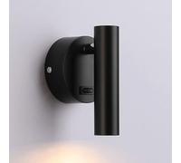 QTYQWC Mini spot de lit avec interrupteur à bouton-pression, applique murale LED moderne en aluminium pour la lecture, applique murale simple en métal, 3 W, 6000 K, lampe murale décorative pour (foncé