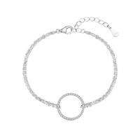 QTYQWC NOUVEAU 2025 925 STERLING Silver Luxury Hollow Round Round Bracelet Dazzling CZ Link Chain Bracelet For Women Wedding déclaration Fine avec pour vous bijoux Accessoires Créatif Gift Creative