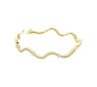 QTYQWC NOUVEAU 2025 Haute mode Femmes bijoux micro-pavé 5A Cubic Zirconia CZ Wave Band Brangle Bracelet Decoration Bijoux Luxury avec pour vous ACCESSOIRES CRÉATIONS Best pour le cadeau