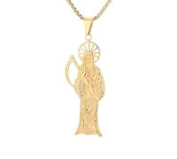 QTYQWC NOUVEAU 2025 Hip Hop Gold Color en acier inoxydable Grim Reaper Pendential Collier For Men Rapper Decoration Bijoux Luxury avec pour vous ACCESSOIRES TRENDY CRÉATIVE BEST POUR CADEAU