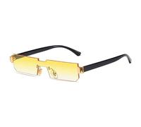QTYQWC Nouveau 2025 Petites Lunettes de Soleil Femmes rétro Vintage One Piece Lunes de Soleil sans Bord Men Clear Rose Shades UV400 Eyewear