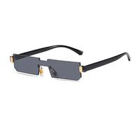 QTYQWC Nouveau 2025 Petites Lunettes de Soleil Femmes rétro Vintage One Piece Lunes de Soleil sans Bord Men Clear Rose Shades UV400 Eyewear