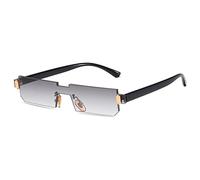 QTYQWC Nouveau 2025 Petites Lunettes de Soleil Femmes rétro Vintage One Piece Lunes de Soleil sans Bord Men Clear Rose Shades UV400 Eyewear