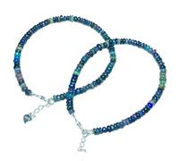QTYQWC Nouveau 2026 1 PC Fengbaowu Bracelet de chaîne d'opale noire naturelle Beles Heishi 925 Gift de bijoux de mode en argent sterling pour les femmes Luxury avec vos accessoires
