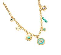 QTYQWC Nouveau 2026 Arrivée unisexe langly316l en acier inoxydable turquoise exagérée yeux oculaires coeur coeur conception de la conception