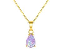 QTYQWC Nouveau 2026 Arrivée unisexe luxe multicolore feu Opal Drop drop sierre pendante pour femmes bijoux en charme d'or plaqué or (avec collier) Décoration avec vous accessoires tendance pour les