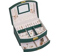 QTYQWC Organisateurs de Maquillage Boîte de Rangement de Bijoux Collier Portable Boucles d'oreilles Bague Bracelet Bracelet Boîte à Bijoux Emballage Étui de Rangement en Cuir PU