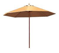 QTYQWC Parasols de jardin 2,7 m / 8,9 pieds Octogonal Sun Shade Umbrella, Jardin en bois Parasol Protection UV pliable étanche pour la plage/piscine/tente de patio Canopy Shelter Tente