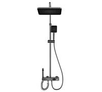 QTYQWC Paye de Douche à Haute Pression avec Affichage numérique, pseuche de Douche de Pluie avec Bras d'extension réglable en Hauteur/Angle et Combo de Douche à Main, Ensemble de Robinet de Douche