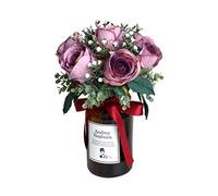 QTYQWC Simulation de Fleurs artificielles Rose Rose Famille Bride Banquet de Mariage Festive Decoration Bottle Set Table Flower Piette de Bureau Décoration de la fête de Mariage
