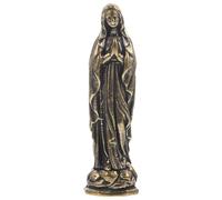 QTYQWC Statue de la Vierge Marie en Laiton - Sculpture Miniature, Figurine d'ornement du catholicisme - Décoration Classique pour Bureau - en Laton Mini Virgen Stand