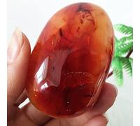 QTYQWC Stone Natural Red Agate Palm Stone Chakra Spiritual Energy Meditation Crystal Home Ornement, A8 168G