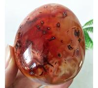 QTYQWC Stone Natural Red Agate Palm Stone Chakra Spiritual Energy Meditation Crystal Home Ornement, A8 168G