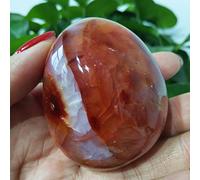 QTYQWC Stone Natural Red Agate Palm Stone Chakra Spiritual Energy Meditation Crystal Home Ornement, A8 168G