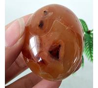QTYQWC Stone Natural Red Agate Palm Stone Chakra Spiritual Energy Meditation Crystal Home Ornement, A8 168G