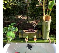 QTYQWC Style Split-Resistant All Natural Bamboo - Bambou Water Fountain Pump Kit - DIY Indoor/Outdoor Zen Garden Un Ensemble Complet d'ornements de Fontaine d'eau en Bambou (90 cm / 35,4 Pouces)