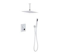 QTYQWC Système de Douche Affichage numérique Robinet de Douche Ensemble de Boulangerie en Laiton Cached Shower Set with Hand Down et 25 × 25 cm Précipitant la tête de Douche Advanced Air Injection
