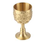 QTYQWC Tasse en laiton vintage calice royal en relief en rose, petit gobelet pour le whisky de vin de thé au lait, fournitures de fête, ornement de collection, non matériaux (75x173 cm / 29.5x68.1in)