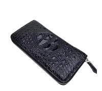 QTYQWC Véritable Peau de Crocodile Fermeture à glissière Hommes d'affaires Longue Carte Portefeuille Exotique véritable Alligator Cuir mâle Pochette, 19 cm x 10 cm x 2.5 cm, JMHW-026