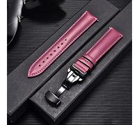 QTYQWC Watch Band Strap de montre en cuir de vache authentique avec bracelet de boucle Bracelet Green Red White Watch Band 18 mm 20 mm 22 mm 24 mm (Black-Jojo's Bizarre Adventure1,22 mm)