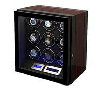 QTYQWC Watch Winder pour 9 Montres automatiques avec 9 Surveillants Stockages Wood Shell Piano Finish Motor Watch Turner