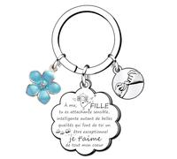 QTZXZX Cadeau de A Ma Fille Porte-clés A ma fille N'oublie jamais que je t'aime à Ma Fille Porte Clef Femme Idee Ado Pendentif Porte-Clés Cadeau D'anniversaire (1) (6)