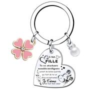 QTZXZX Cadeau de A Ma Fille Porte-clés A ma fille N'oublie jamais que je t'aime à Ma Fille Porte Clef Femme Idee Ado Pendentif Porte-Clés Cadeau D'anniversaire (1) (7)