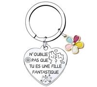 QTZXZX Cadeau de A Ma Fille Porte-clés A ma fille N'oublie jamais que je t'aime à Ma Fille Porte Clef Femme Idee Ado Pendentif Porte-Clés Cadeau D'anniversaire (1) (4)