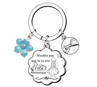 QTZXZX Cadeau de A Ma Fille Porte-clés N'oublie jamais que je t'aime à Ma Fille Porte Clef Femme Idee Ado Pendentif Porte-Clés Cadeau D'anniversaire (1) (5)