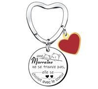 QTZXZX Cadeau Marraine Demande Porte-Clés Veux-tu être ma Marraine Porte-Clés Demande Marraine Unique pour Baptême, Communion & Anniversaire (6)