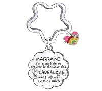 QTZXZX Cadeau Marraine Demande Porte-Clés Veux-tu être ma Marraine Porte-Clés Demande Marraine Unique pour Baptême, Communion & Anniversaire (2)
