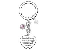 QTZXZX Cadeau Marraine Demande Porte-Clés Veux-tu être ma Marraine Porte-Clés Demande Marraine Unique pour Baptême, Communion & Anniversaire (3)